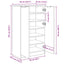 skoskab 59x35x100,5 cm konstrueret træ sonoma-eg