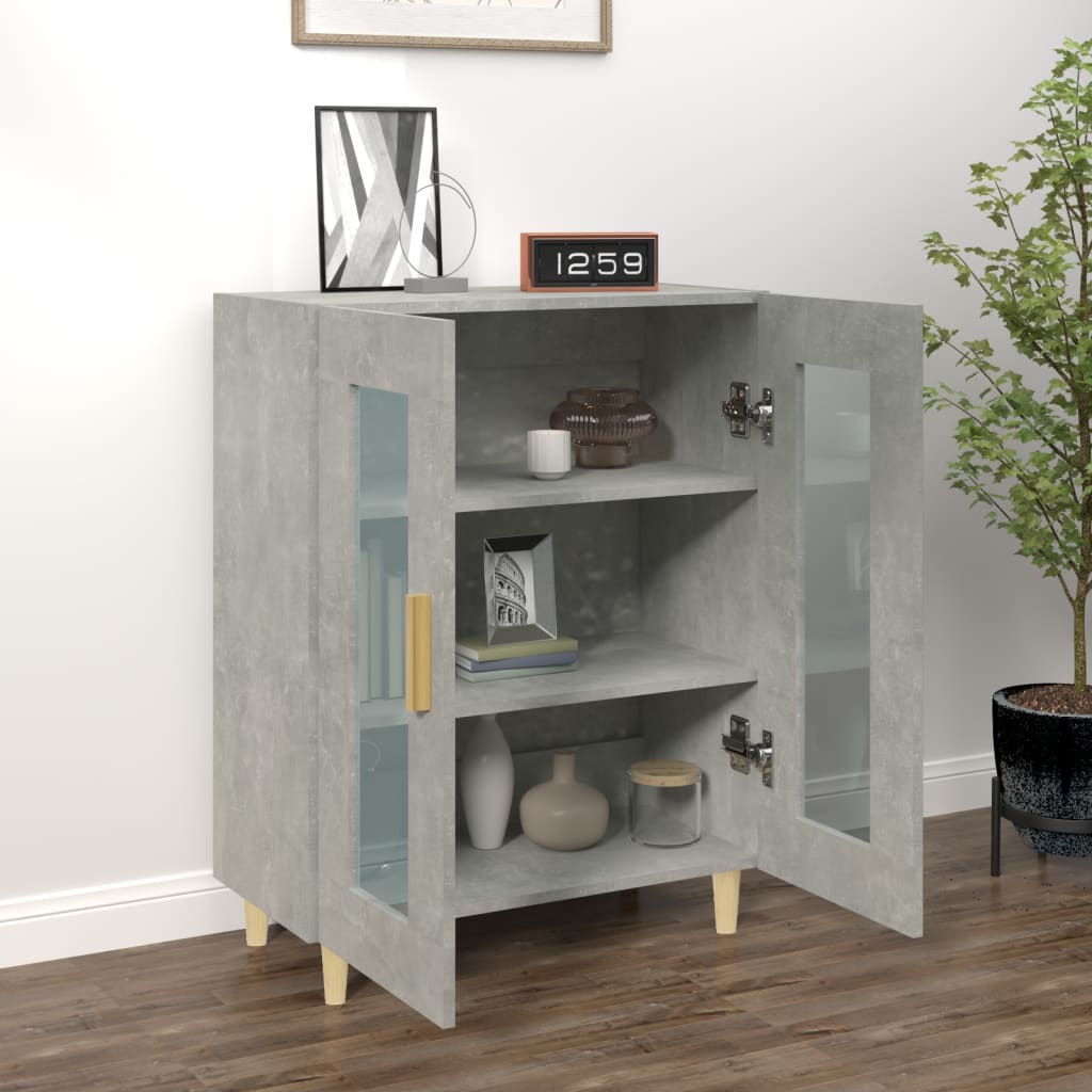 skænk 69,5x34x90 cm konstrueret træ betongrå