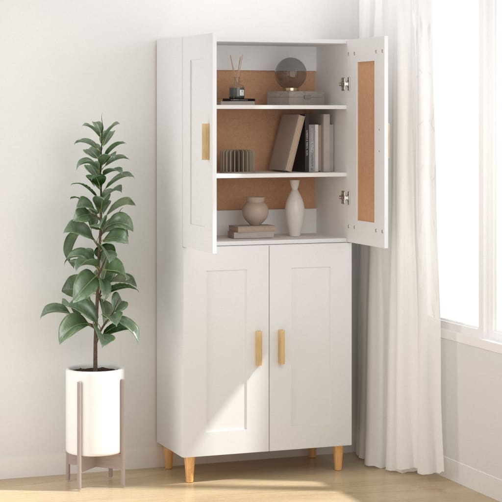 skænk 69,5x34x90 cm konstrueret træ hvid