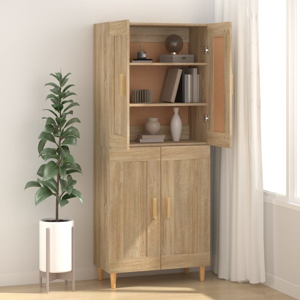 skænk 69,5x34x90 cm konstrueret træ sonoma-eg