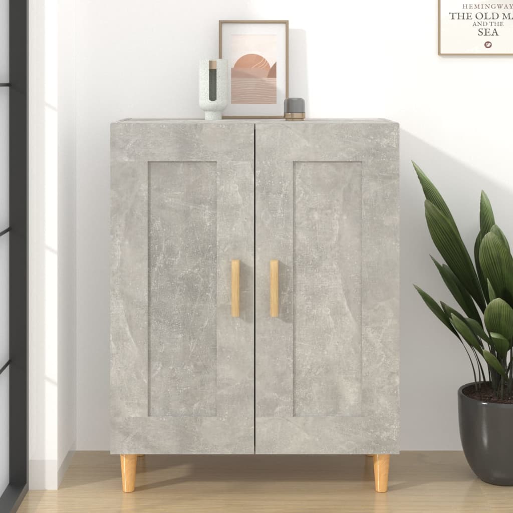 skænk 69,5x34x90 cm konstrueret træ betongrå