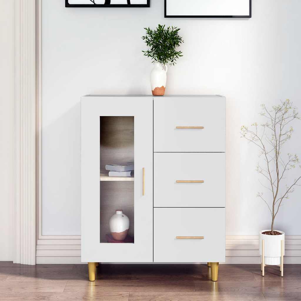 skænk 69,5x34x90 cm konstrueret træ hvid
