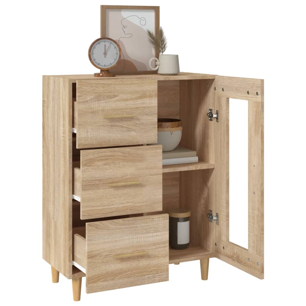 skænk 69,5x34x90 cm konstrueret træ sonoma-eg
