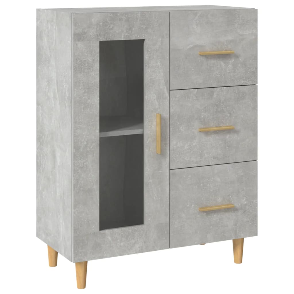skænk 69,5x34x90 cm konstrueret træ betongrå
