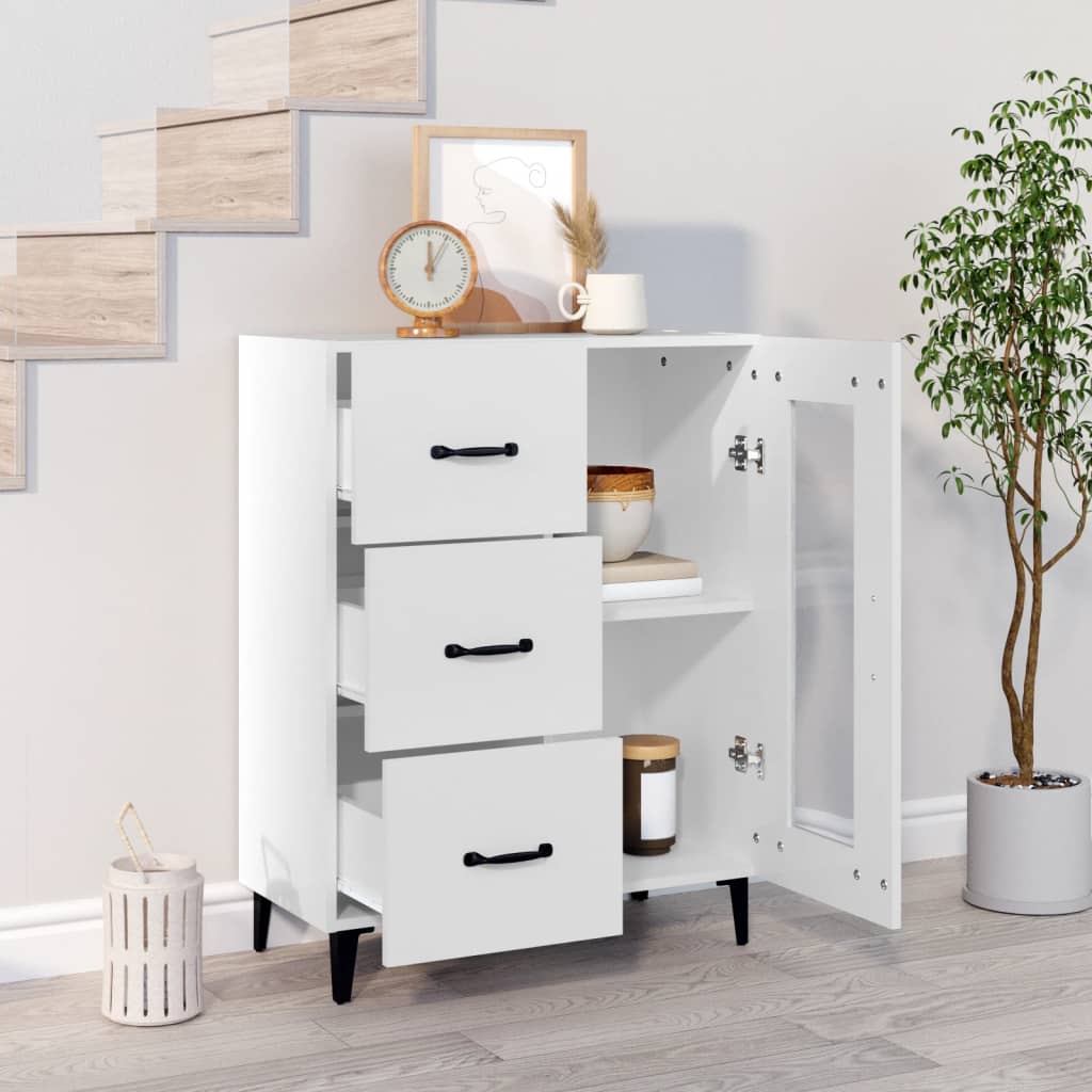 skænk 69,5x34x90 cm konstrueret træ hvid