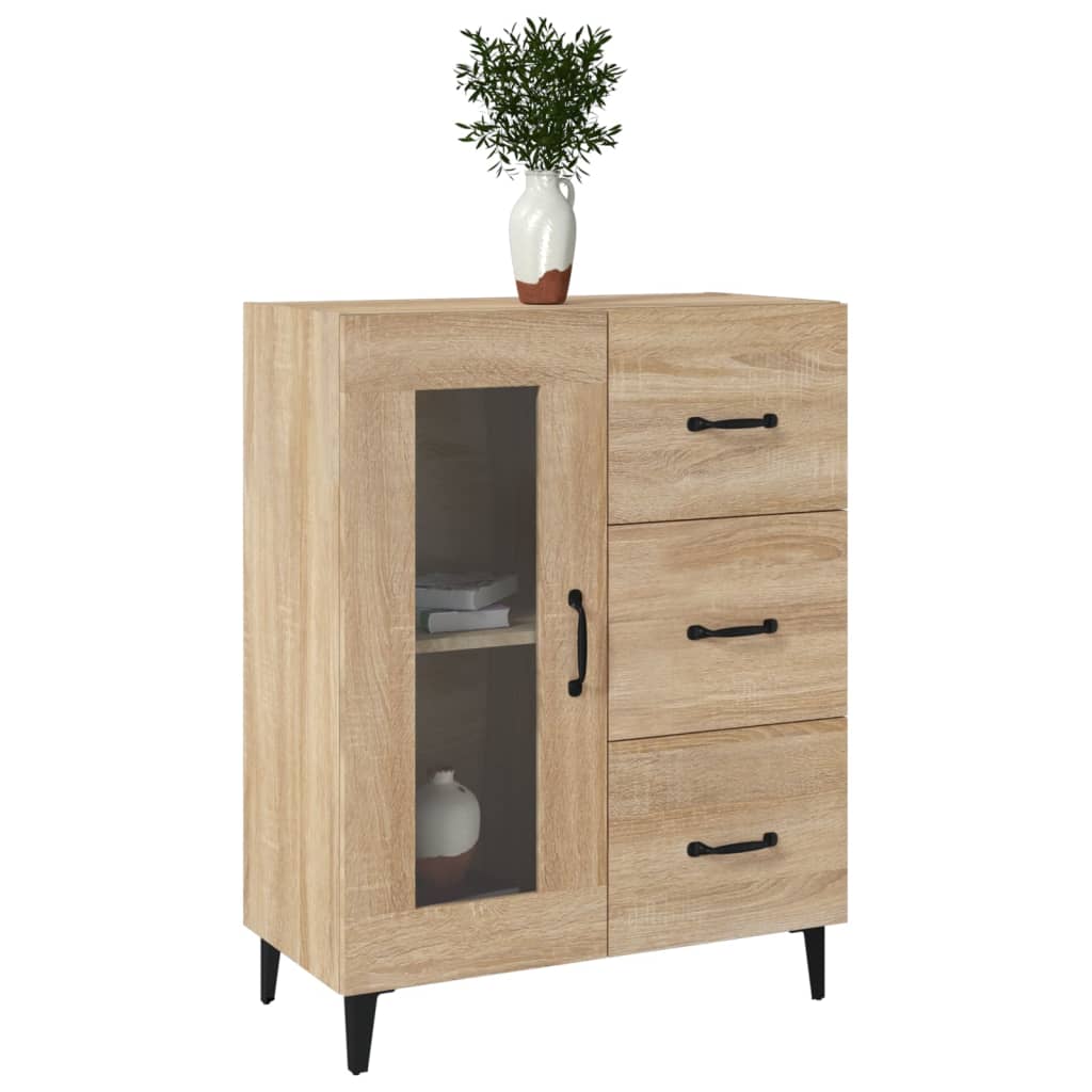 skænk 69,5x34x90 cm konstrueret træ sonoma-eg