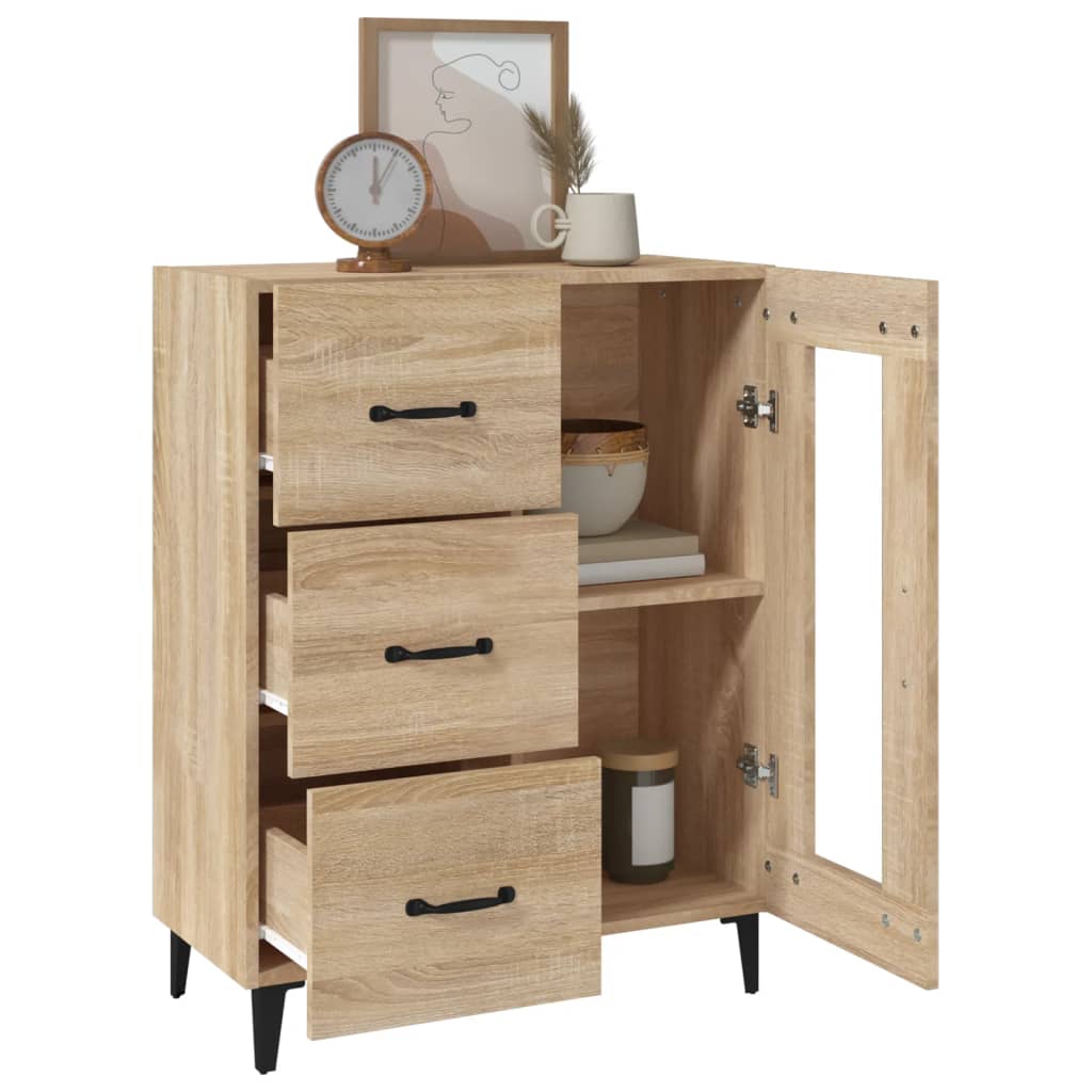 skænk 69,5x34x90 cm konstrueret træ sonoma-eg