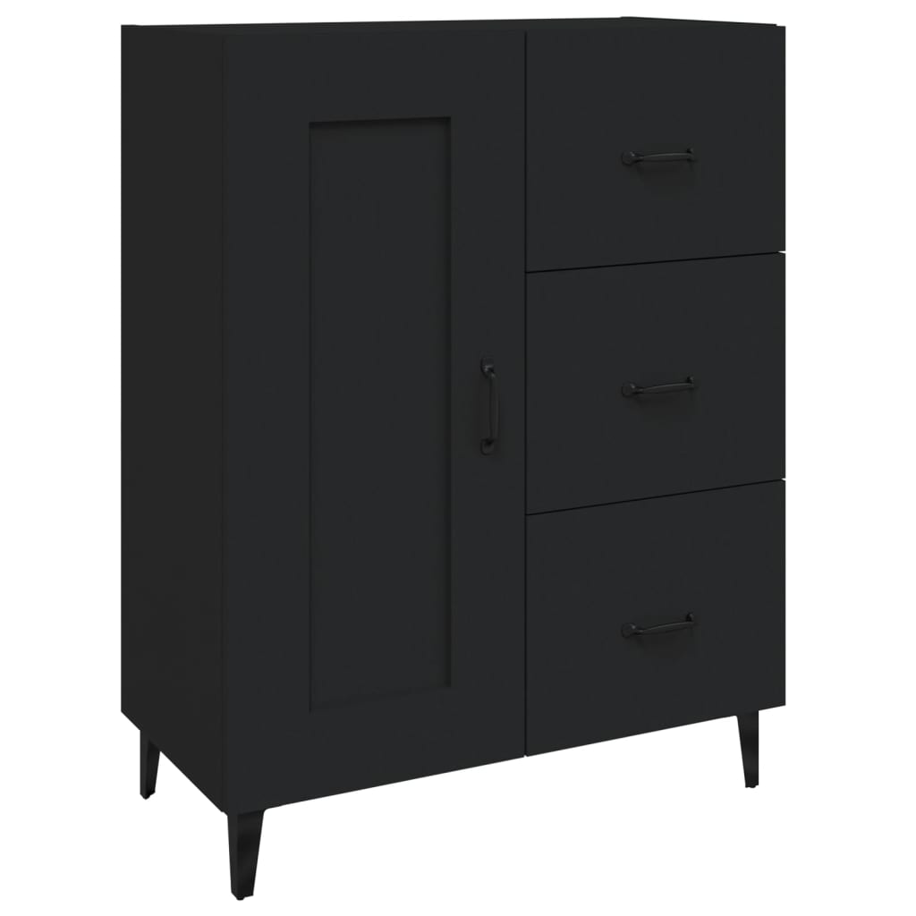 skænk 69,5x34x90 cm konstrueret træ sort