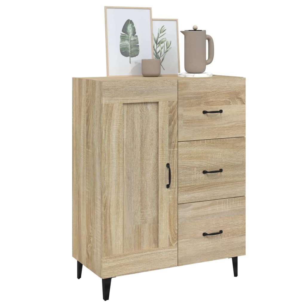 skænk 69,5x34x90 cm konstrueret træ sonoma-eg