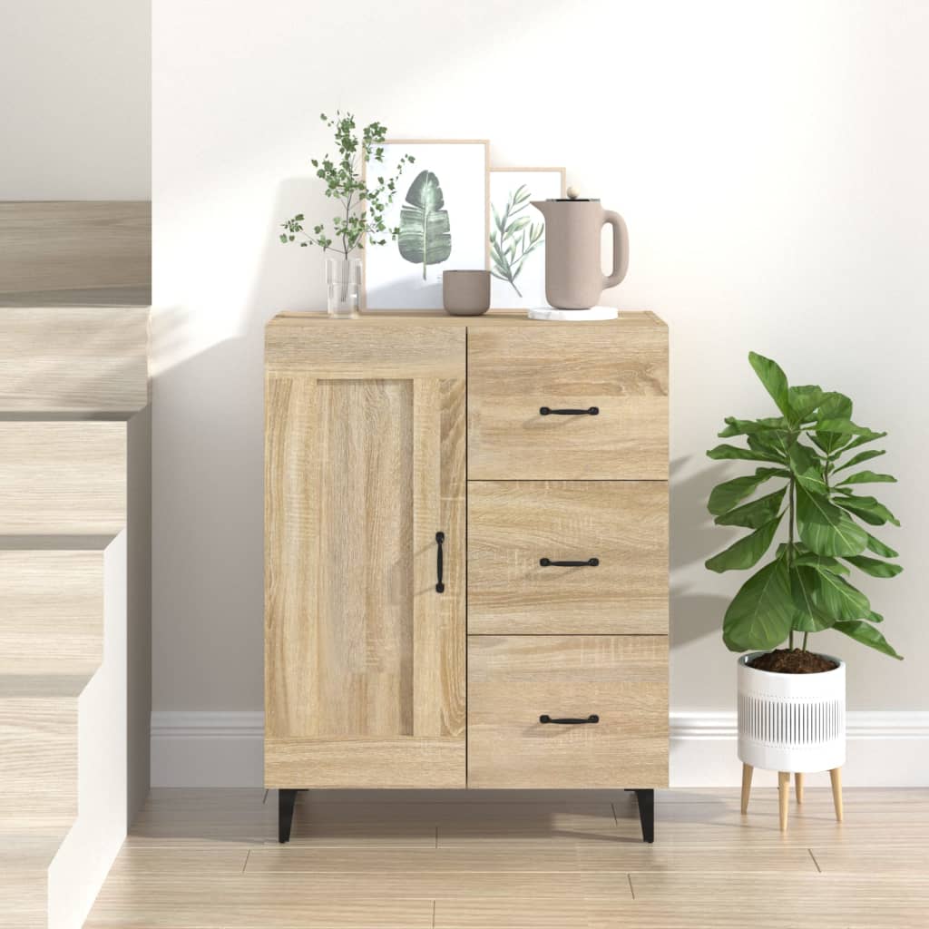 skænk 69,5x34x90 cm konstrueret træ sonoma-eg