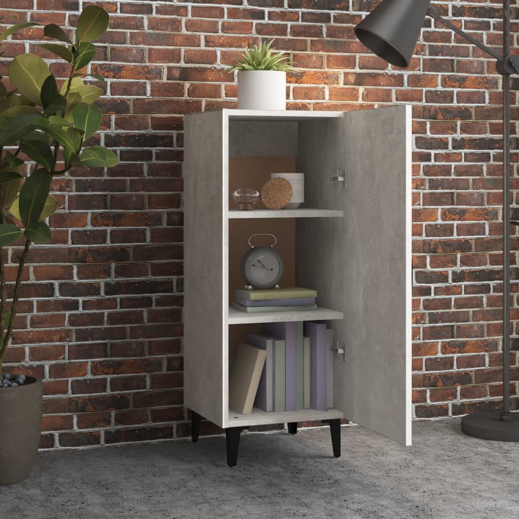 skænk 34,5x34x90 cm konstrueret træ betongrå