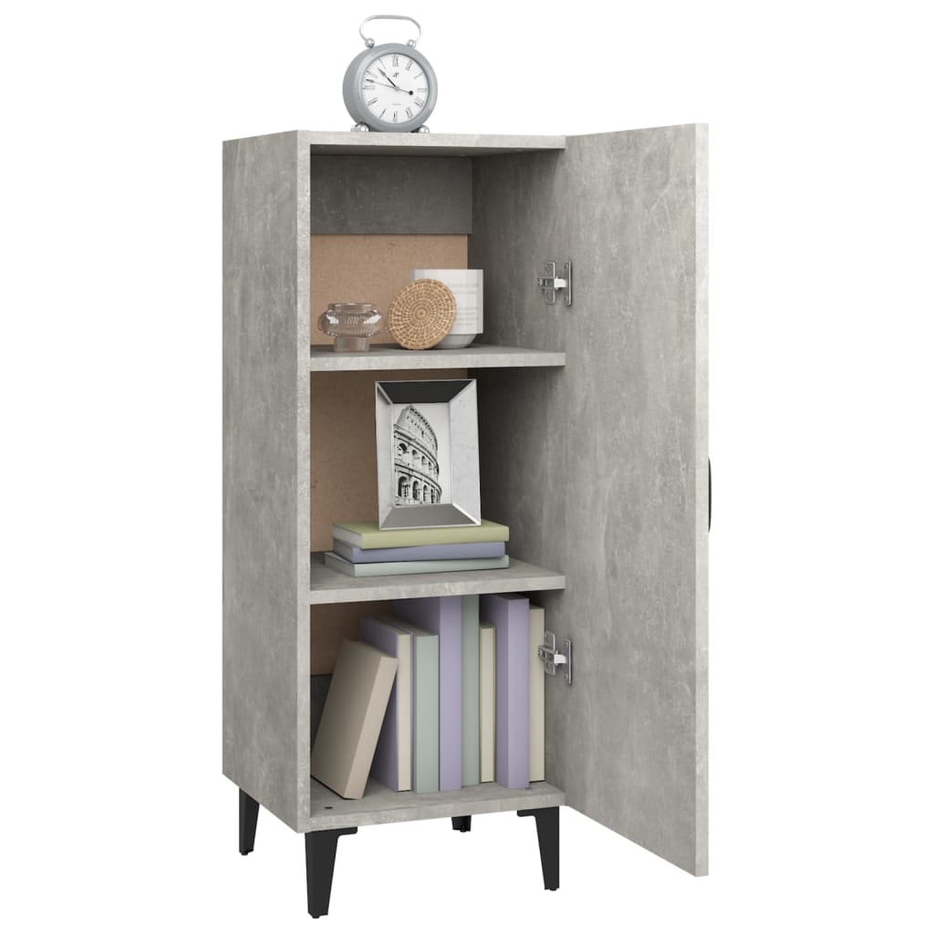 skænk 34,5x34x90 cm konstrueret træ betongrå