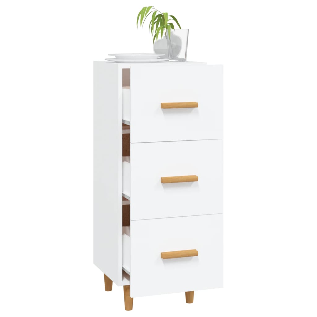 skænk 34,5x34x90 cm konstrueret træ hvid