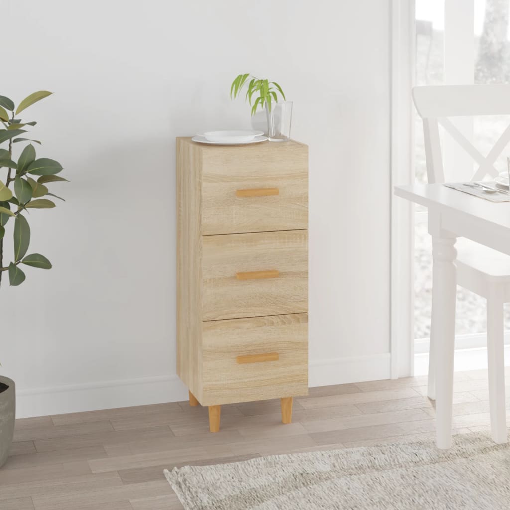 skænk 34,5x34x90 cm konstrueret træ sonoma-eg