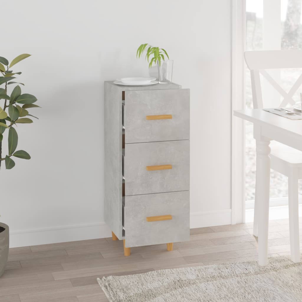 skænk 34,5x34x90 cm konstrueret træ betongrå