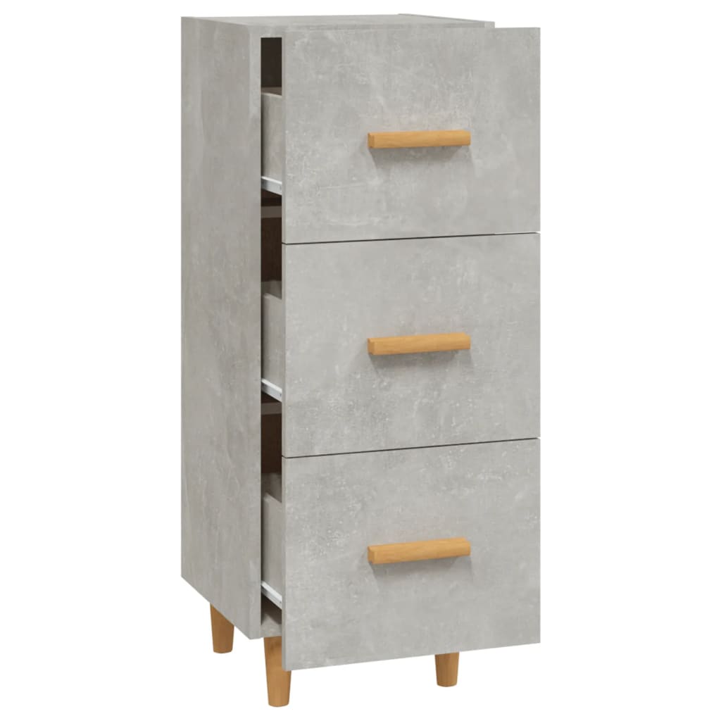 skænk 34,5x34x90 cm konstrueret træ betongrå