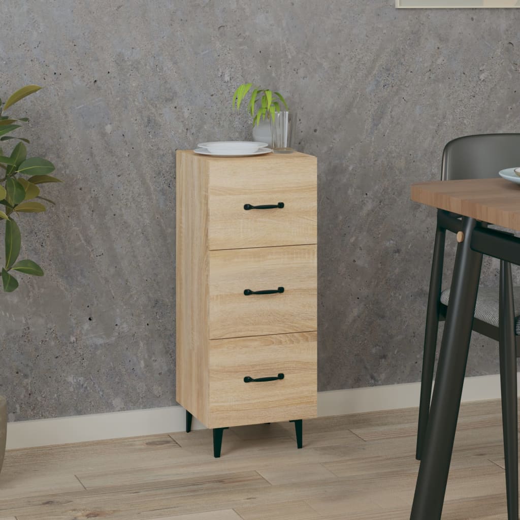 skænk 34,5x34x90 cm konstrueret træ sonoma-eg