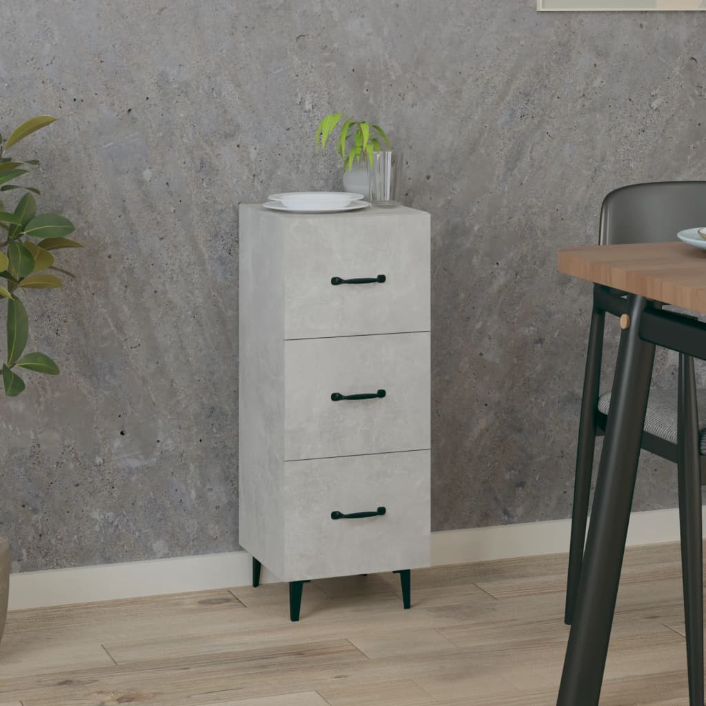 skænk 34,5x34x90 cm konstrueret træ betongrå