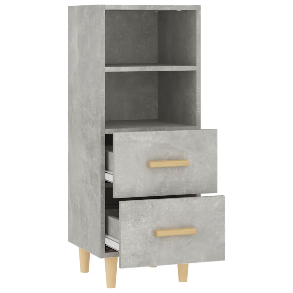 skænk 34,5x34x90 cm konstrueret træ betongrå