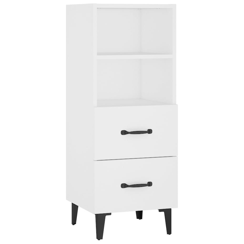 skænk 34,5x34x90 cm konstrueret træ hvid