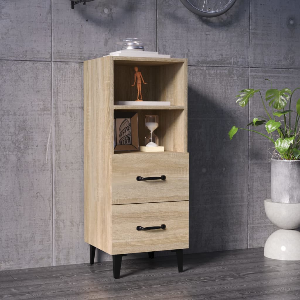 skænk 34,5x34x90 cm konstrueret træ sonoma-eg