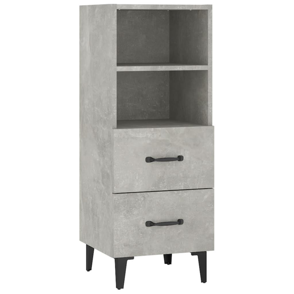 skænk 34,5x34x90 cm konstrueret træ betongrå