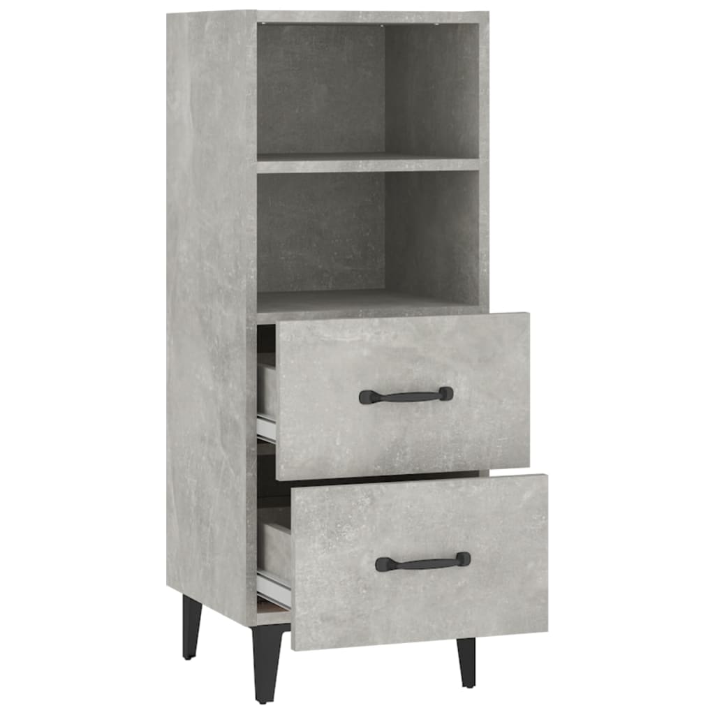 skænk 34,5x34x90 cm konstrueret træ betongrå