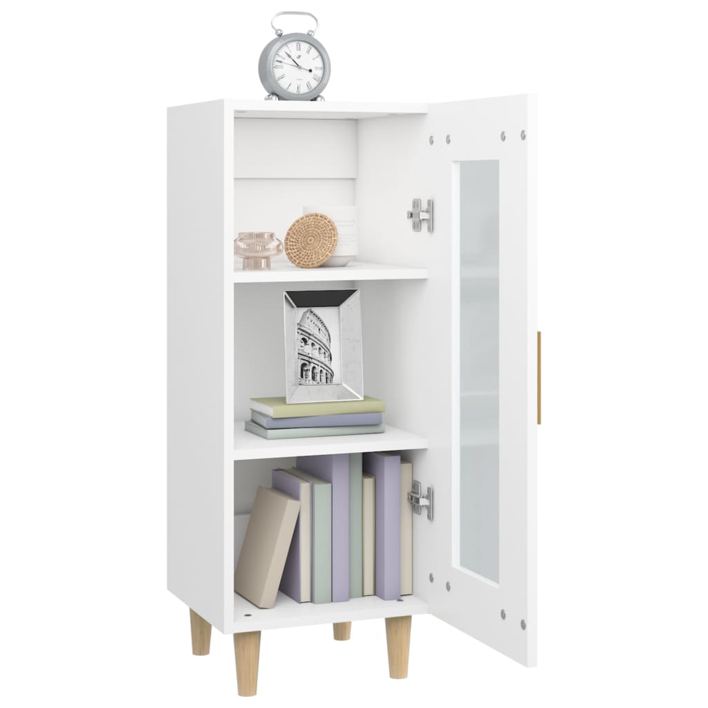 skænk 34,5x34x90 cm konstrueret træ hvid