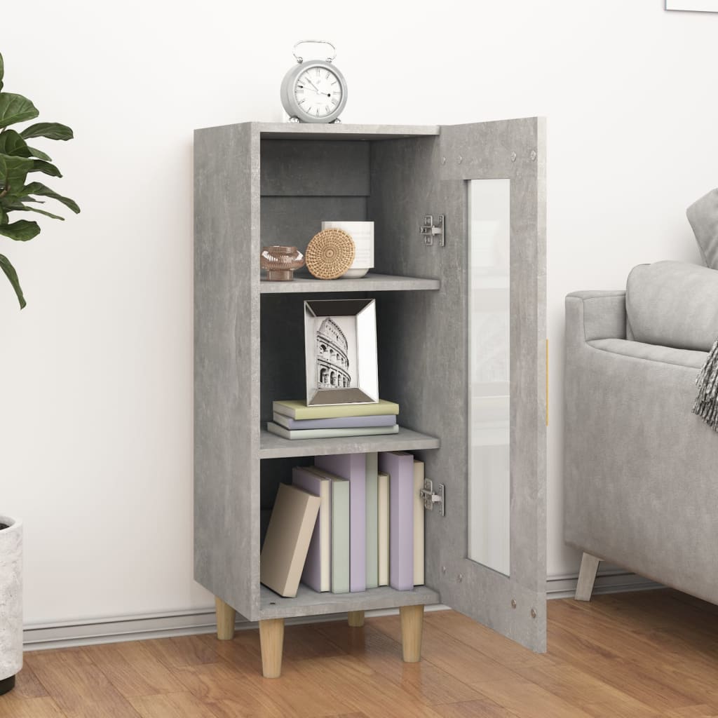 skænk 34,5x34x90 cm konstrueret træ betongrå