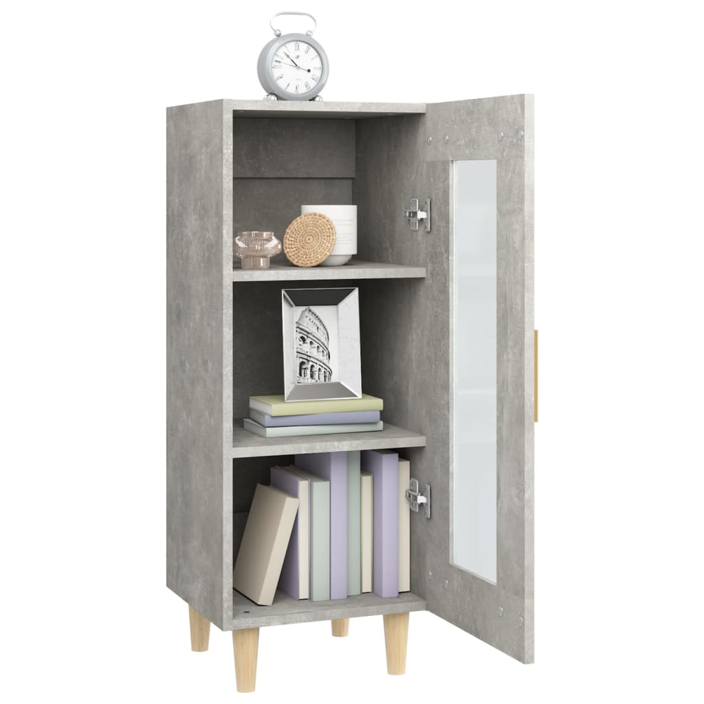 skænk 34,5x34x90 cm konstrueret træ betongrå