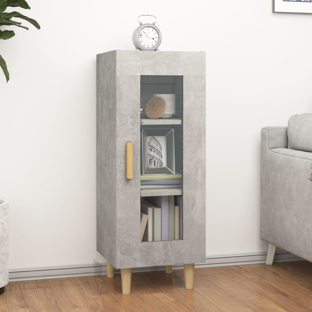 skænk 34,5x34x90 cm konstrueret træ betongrå