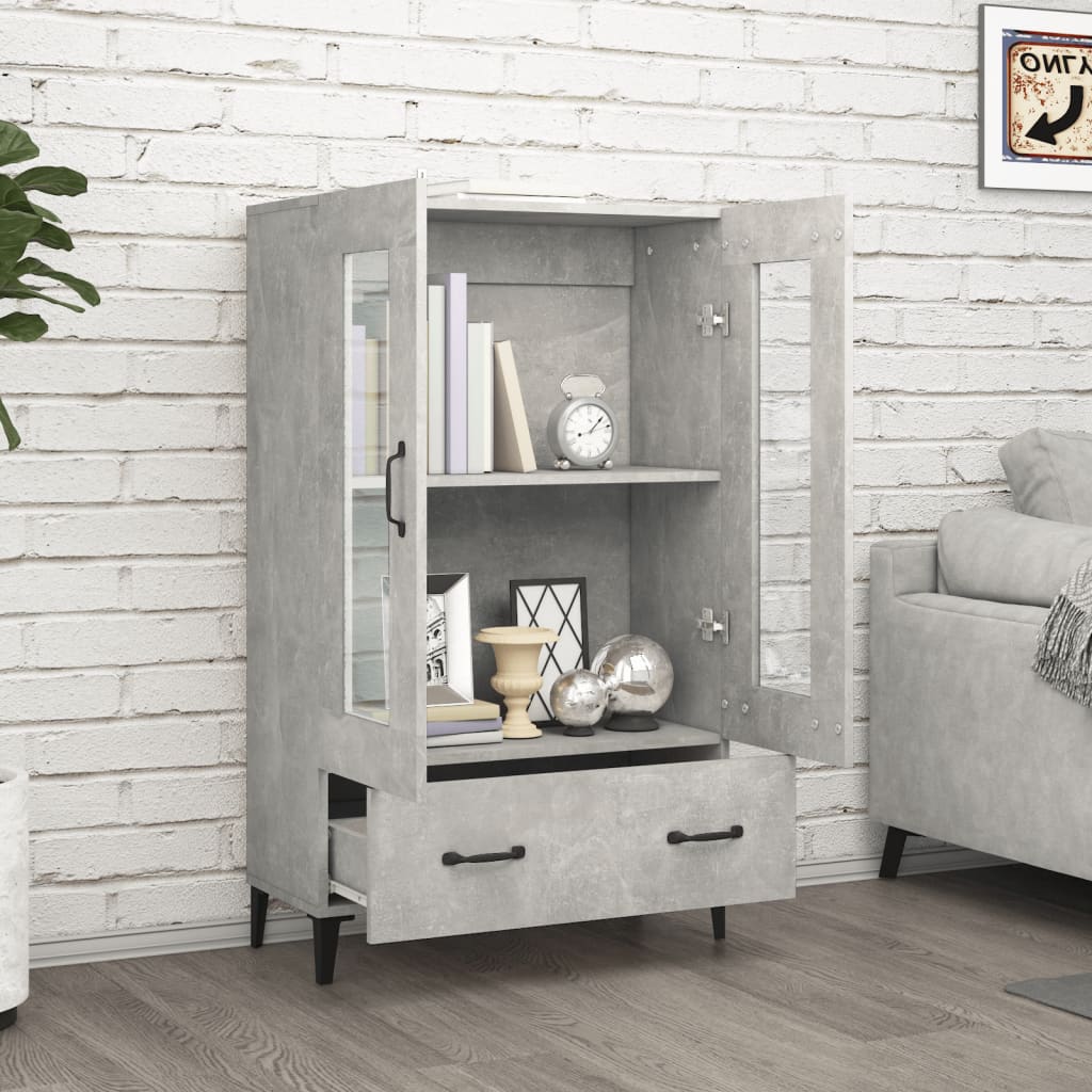 skab 70x31x115 cm konstrueret træ betongrå