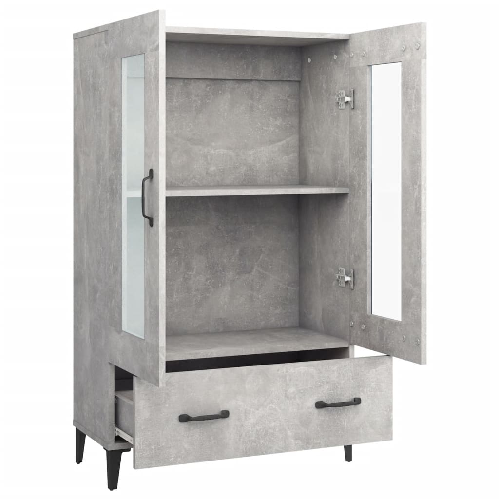 skab 70x31x115 cm konstrueret træ betongrå