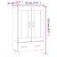 skab 70x31x115 cm konstrueret træ hvid