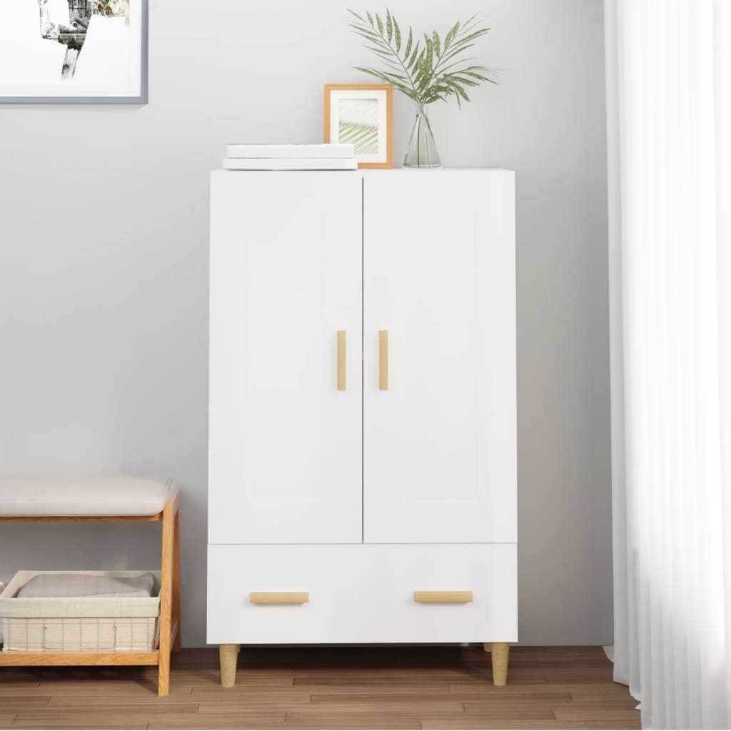 skab 70x31x115 cm konstrueret træ hvid