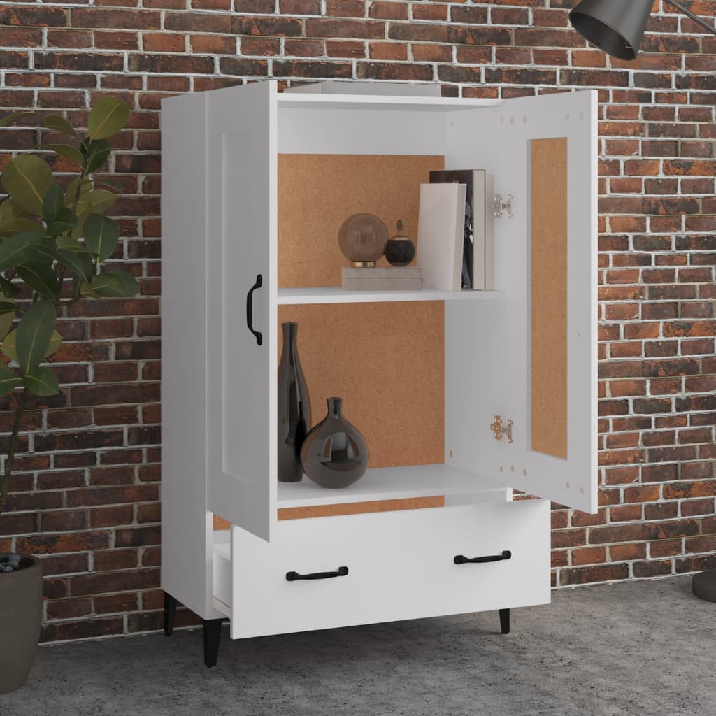 skab 70x31x115 cm konstrueret træ hvid
