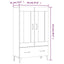 skab 70x31x115 cm konstrueret træ hvid