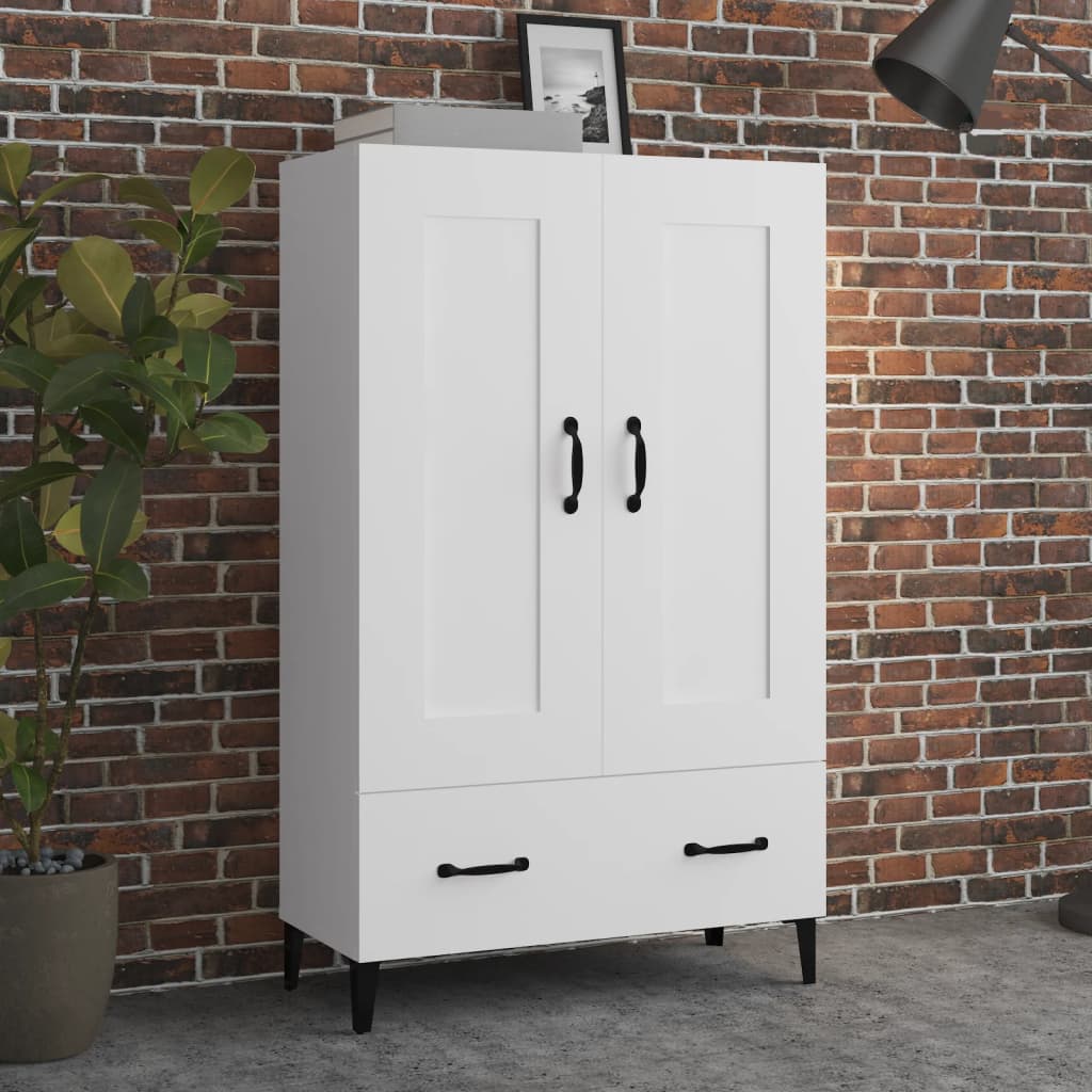 skab 70x31x115 cm konstrueret træ hvid