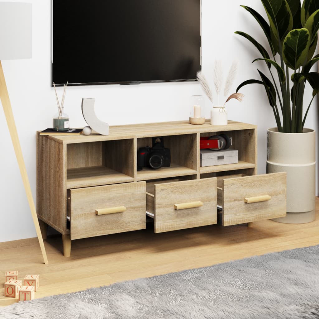 tv-bord 102x36x50 cm konstrueret træ sonoma-eg