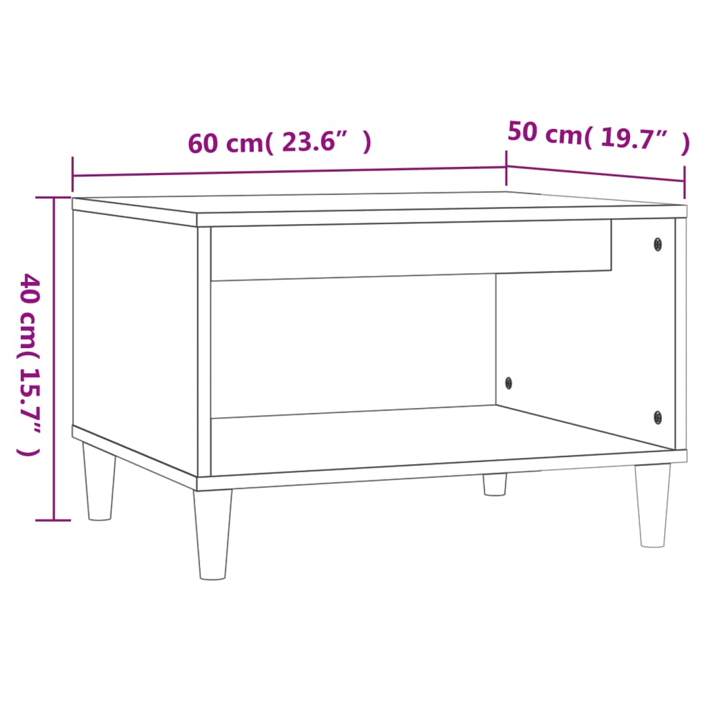 sofabord 60x50x40 cm konstrueret træ sort