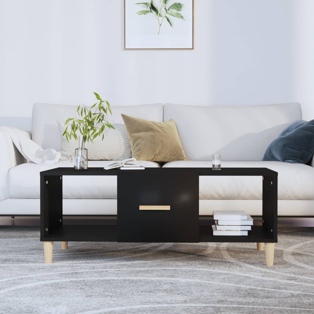 sofabord 102x50x40 cm konstrueret træ sort