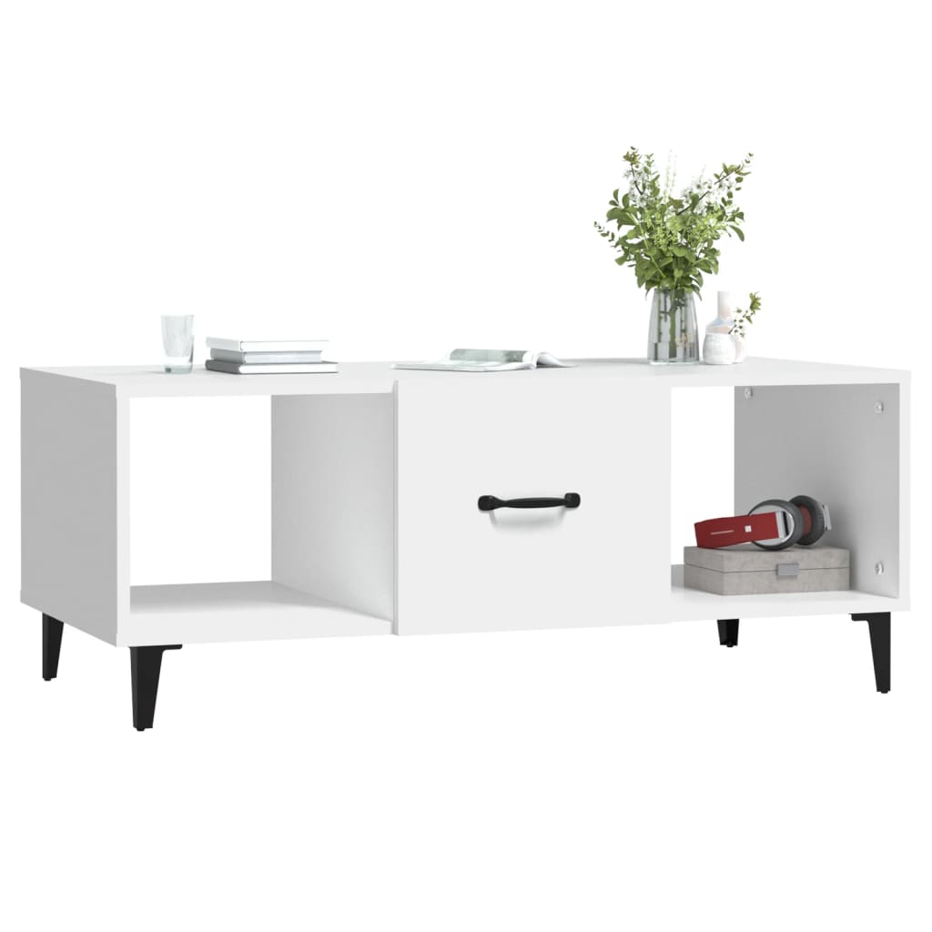 sofabord 102x50x40 cm konstrueret træ hvid