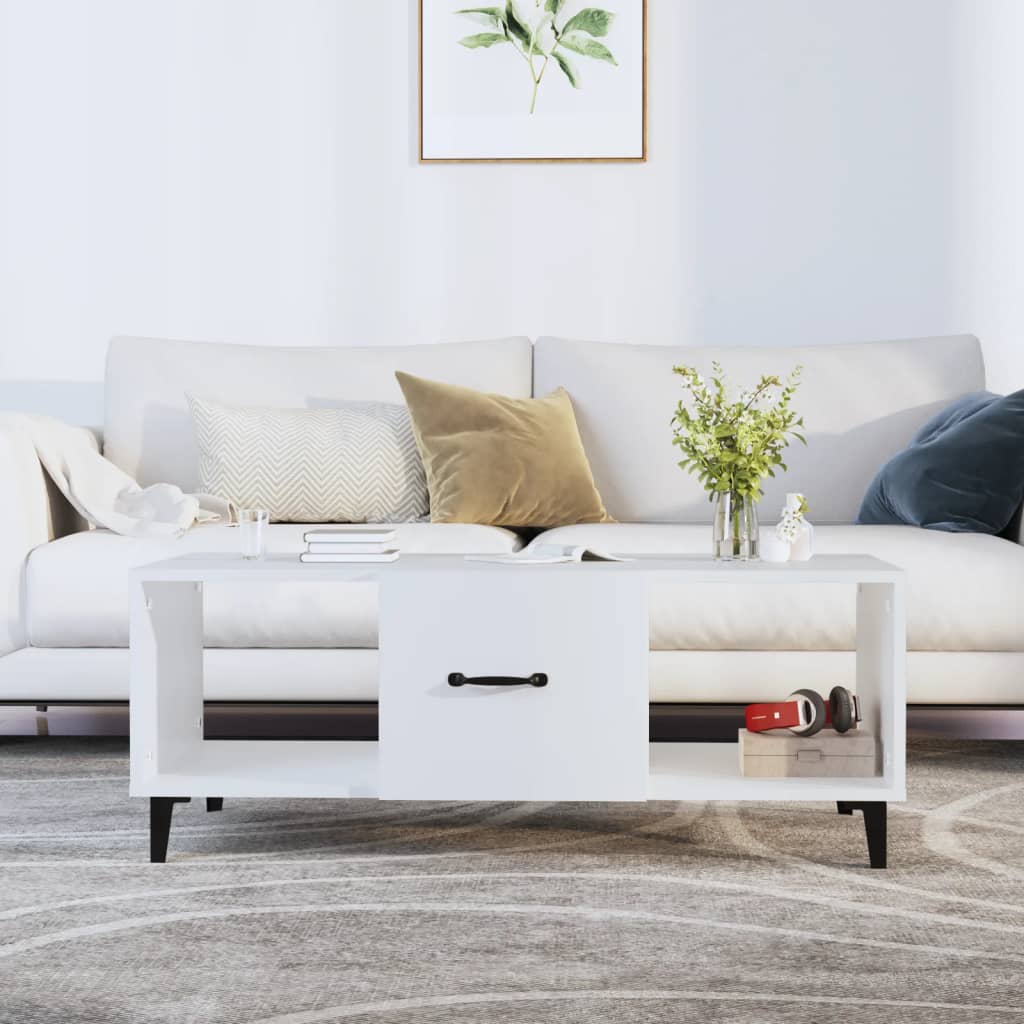 sofabord 102x50x40 cm konstrueret træ hvid