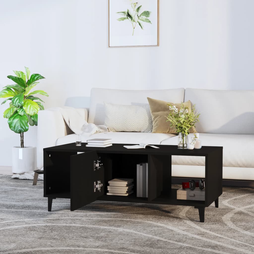 sofabord 102x50x40 cm konstrueret træ sort