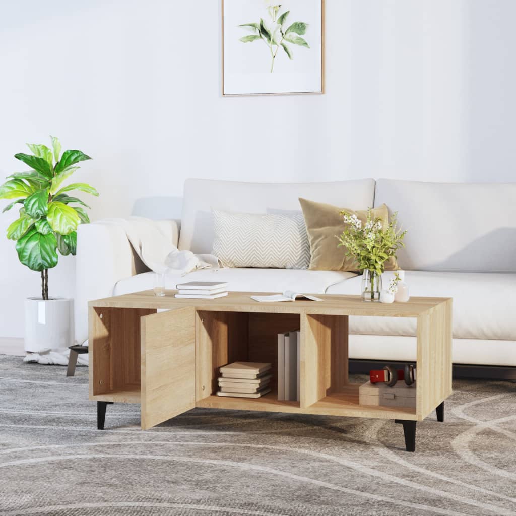 sofabord 102x50x40 cm konstrueret træ sonoma-eg