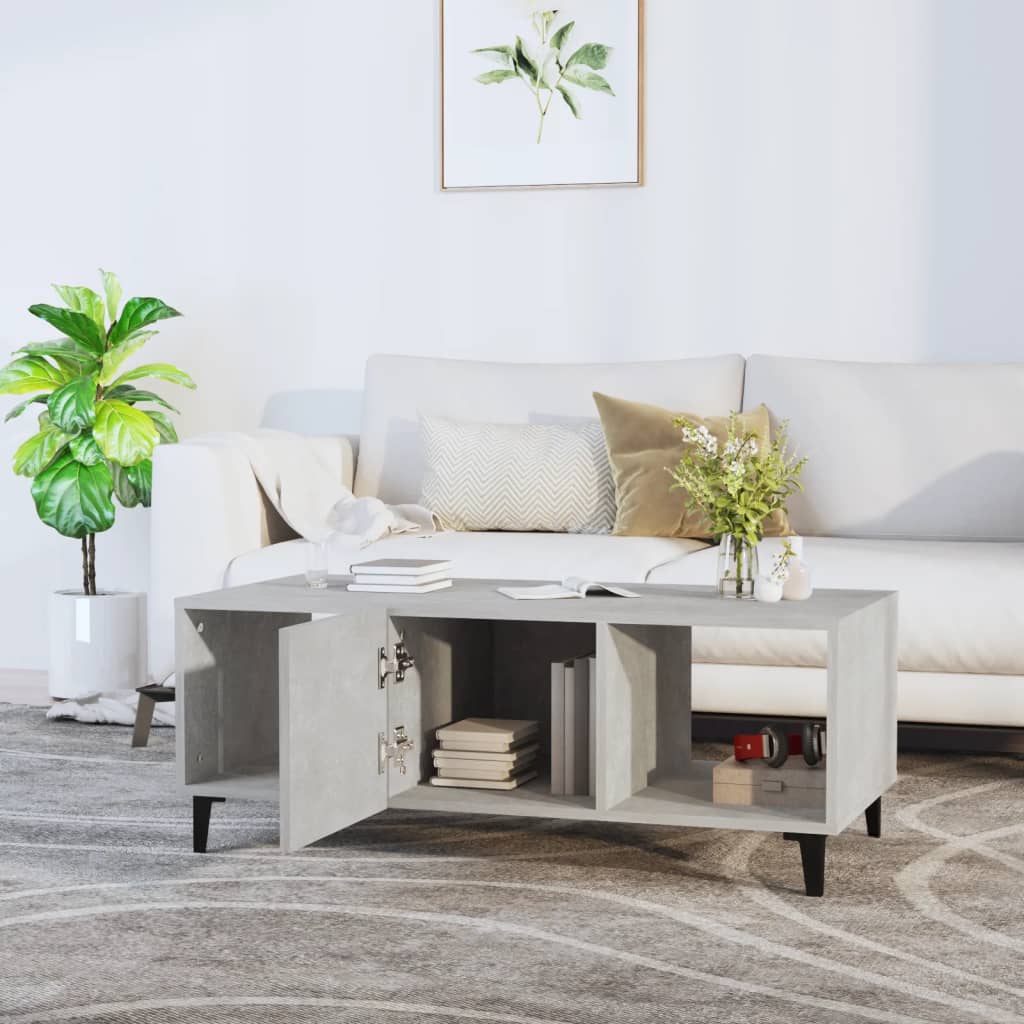 sofabord 102x50x40 cm konstrueret træ betongrå