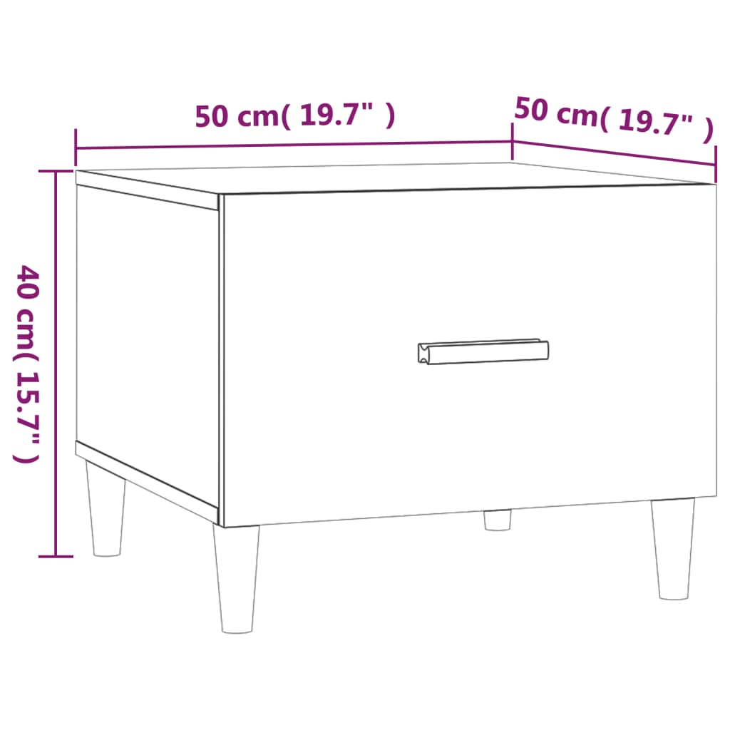 sofabord 50x50x40 cm konstrueret træ sort