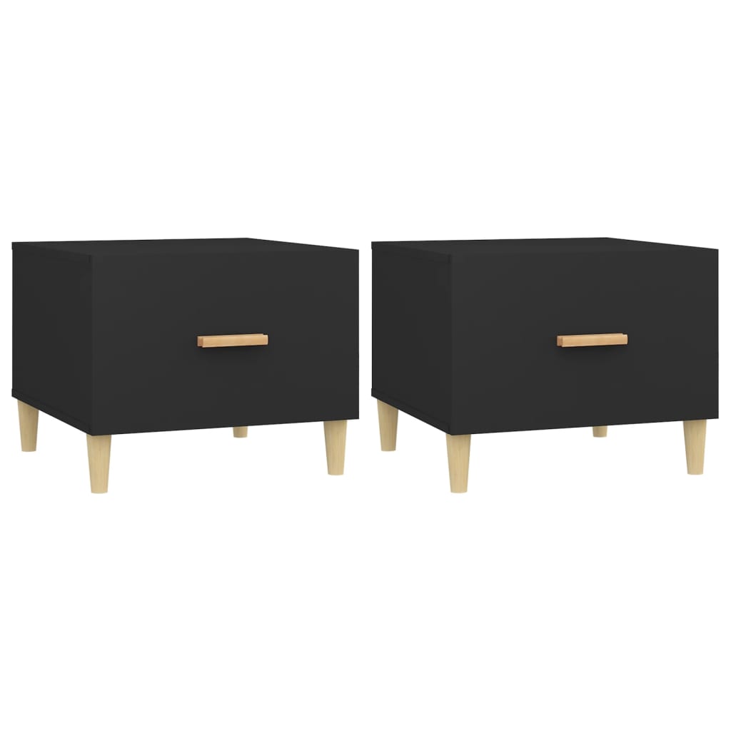 sofaborde 2 stk. 50x50x40 cm konstrueret træ sort