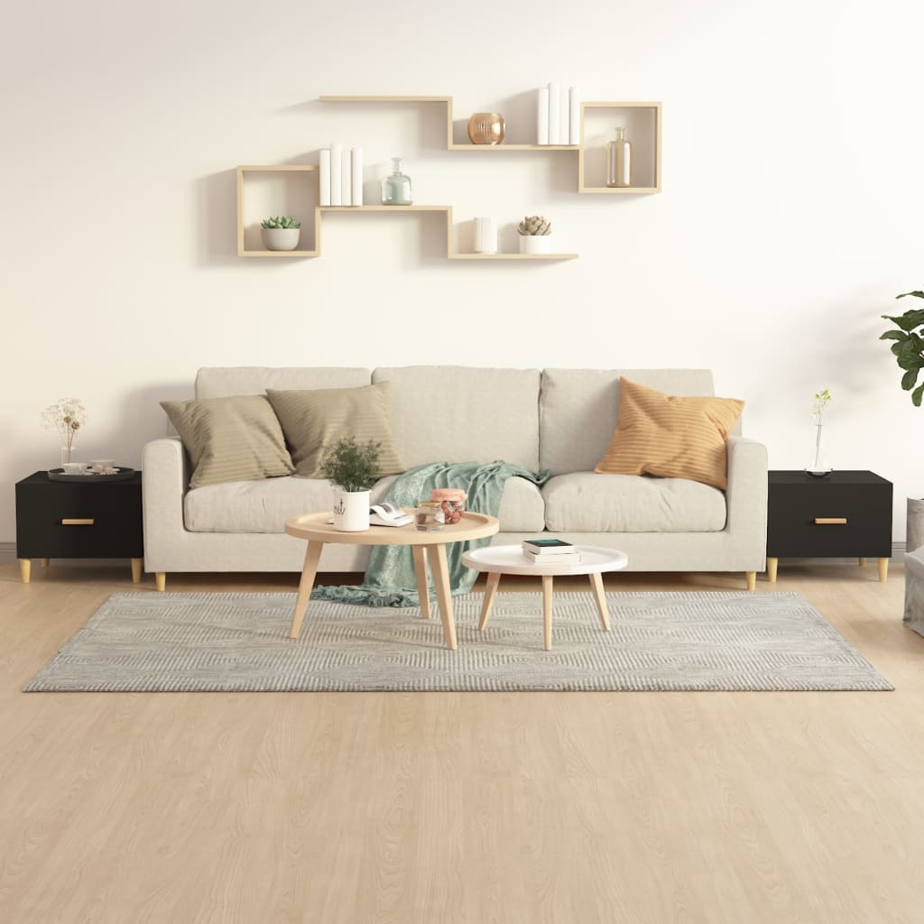 sofaborde 2 stk. 50x50x40 cm konstrueret træ sort