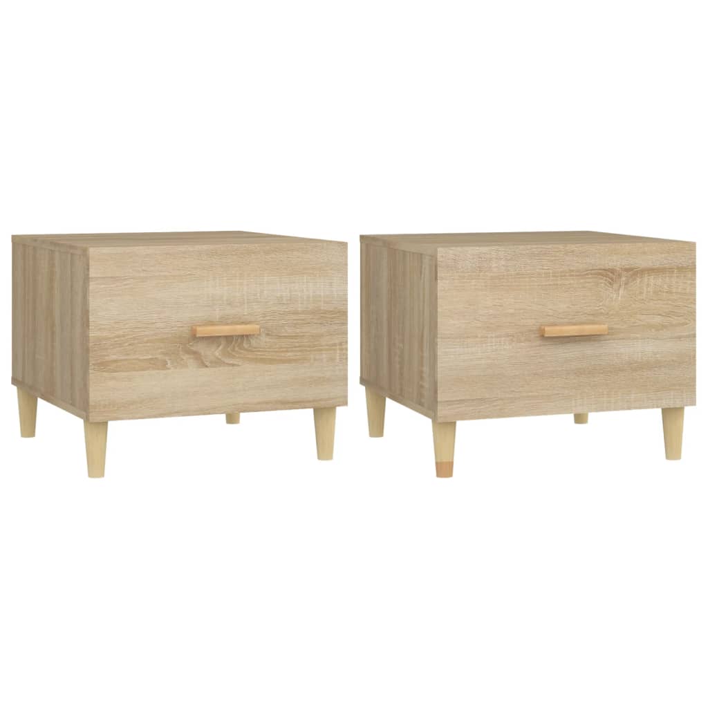 sofaborde 2 stk. 50x50x40 cm konstrueret træ sonoma-eg